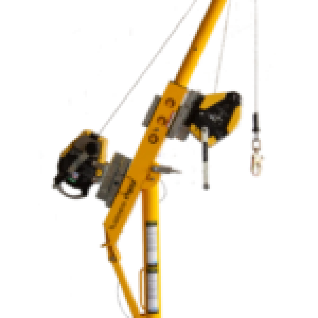 Davit arm 610 mm with fixed mast in pre-assembled base BIM