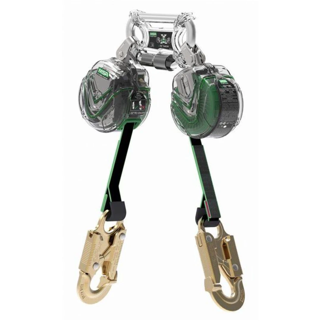 MSA V-TEC Mini PFL, 1.8M, Webbing, Twin-Leg, Steel Snaphook