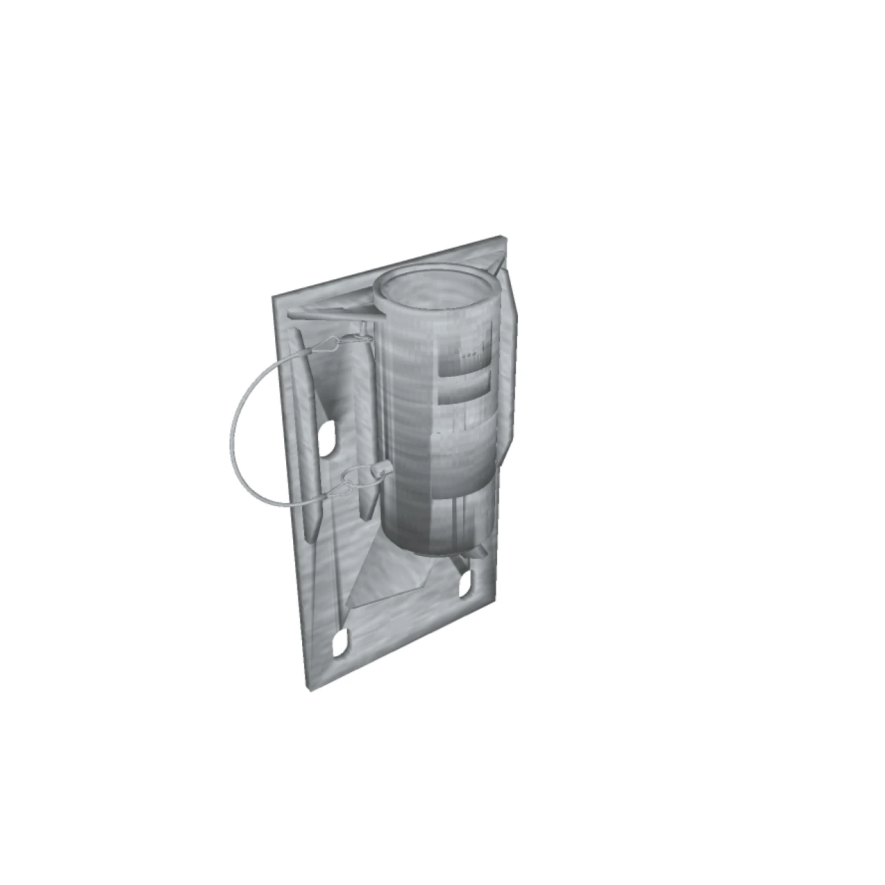 3D tekening van plaatje met kabel