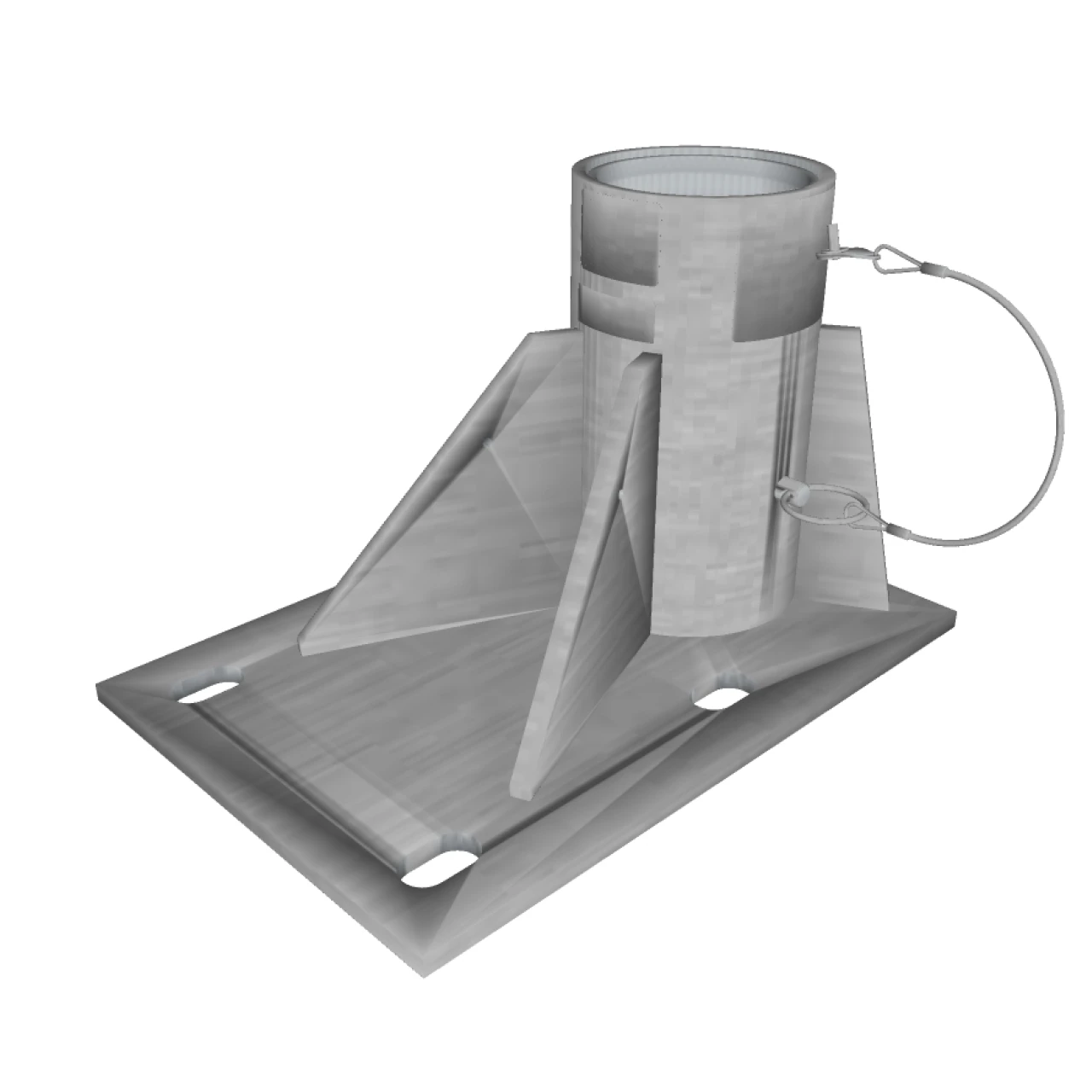 3D tekening van standaard met kabel