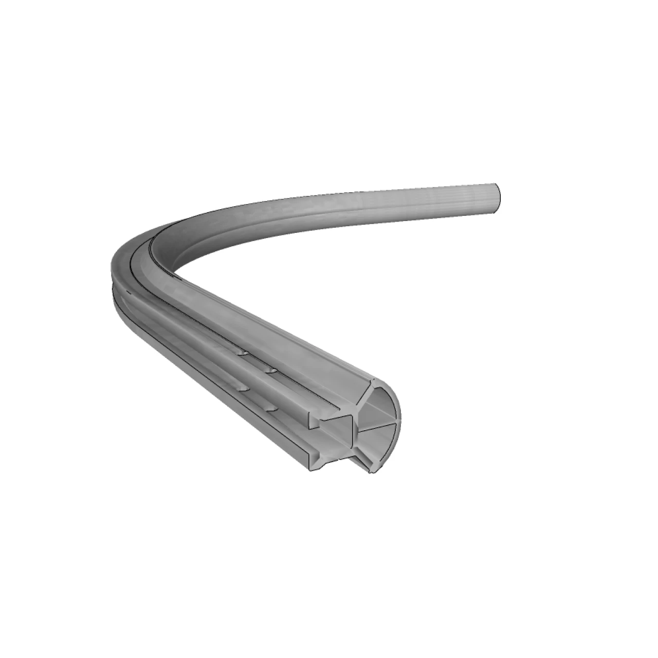 3D tekening van binnenbocht Securail